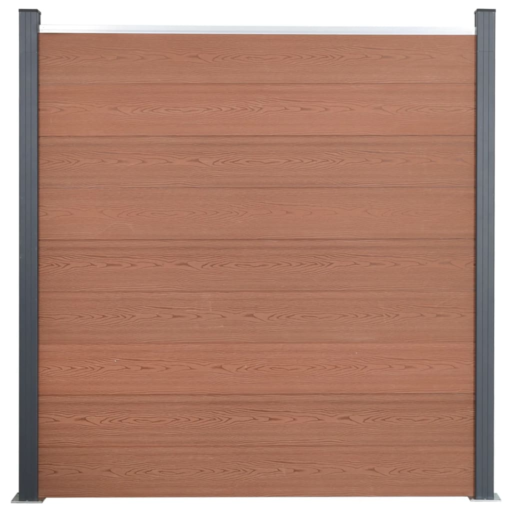 Set di pannelli di recinzione Vidaxl 353x186 cm HKC Brown