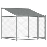 Vidaxxl Hundehütte mit Dach und Tür 2x2x2 m verzinkter Stahl grau