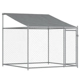 Vidaxl Dog Loft avec toit et porte 2x2x2 m Gray en acier galvanisé