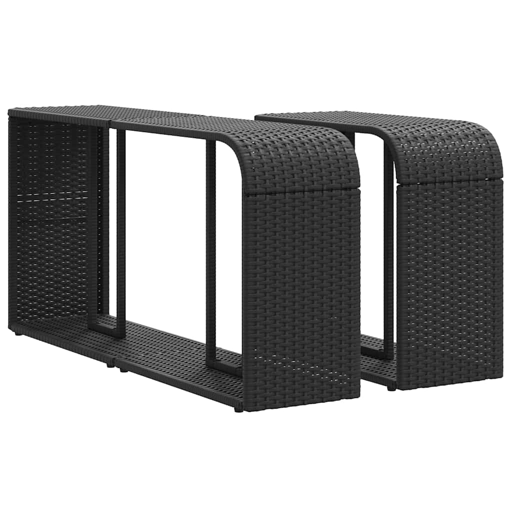 VidaXL Lagerregale 2 Stk. Poly Rattan Schwarz