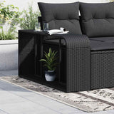 VidaXL Lagerregale 2 Stk. Poly Rattan Schwarz