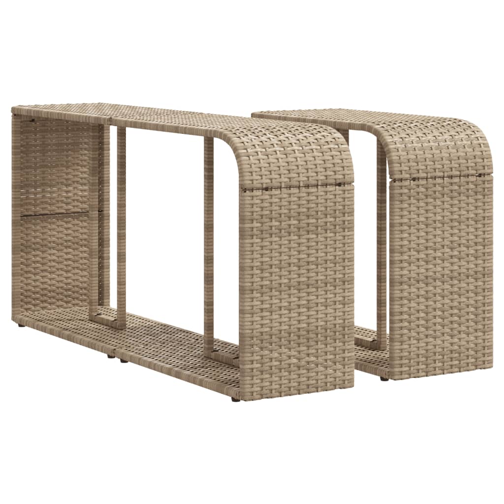 Vidaxl Storage 2 St Poly Rattan Beige