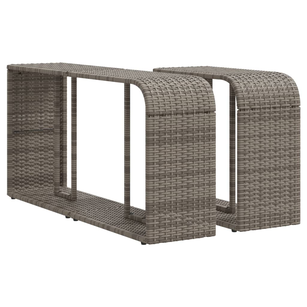 Punteggi di archiviazione Vidaxl 2 St Poly Rattan Grey