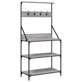 Vidaxl Bakers Rack con ganchos de 4 capas de 4 capas Grey Sonoma Oak