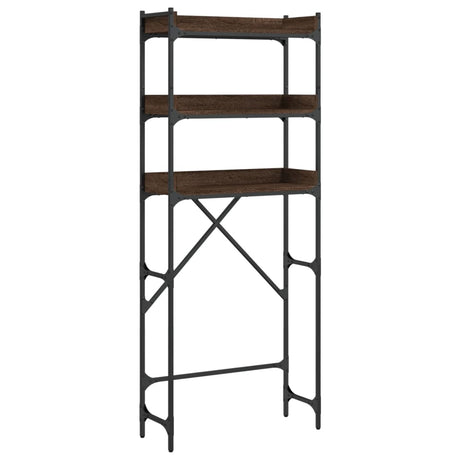Vidaxx Waschmaschinenständer 67 x 25 x 163 cm, fertige Holzfarbe, braune Eiche