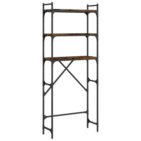 Vidaxx Waschmaschinenständer 67x25x163 cm verarbeitetes Holz, geräucherte Eiche