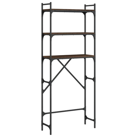 Vidaxx Waschmaschinenständer 67 x 25 x 163 cm, fertige Holzfarbe, braune Eiche