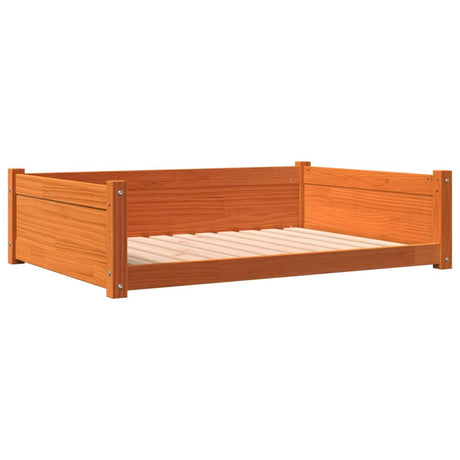 Vidaxxl Hundebett 105,5 x 75,5 x 28 cm, massives Kiefernholz, braun gewaschen