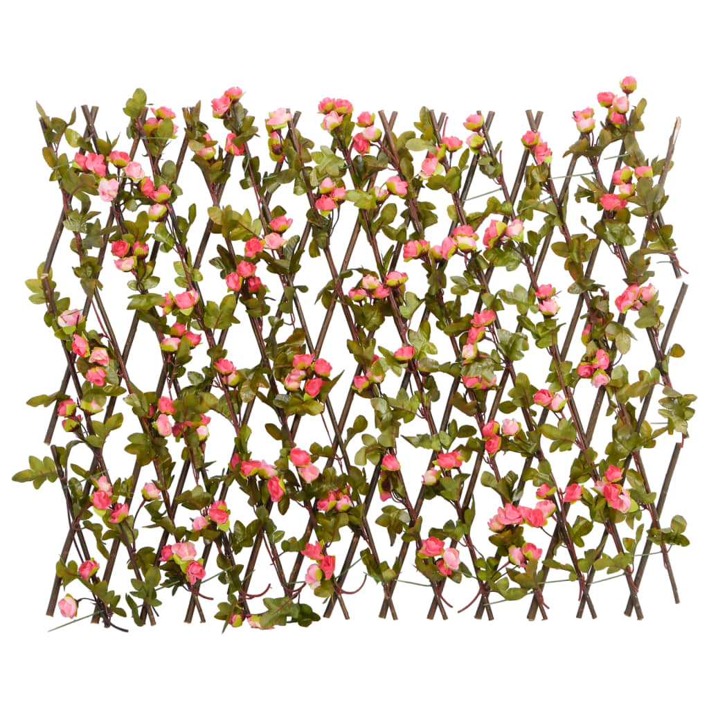 Vidaxx künstliche Efeupflanze am Spalier ausziehbar 180x60 cm dunkelrosa