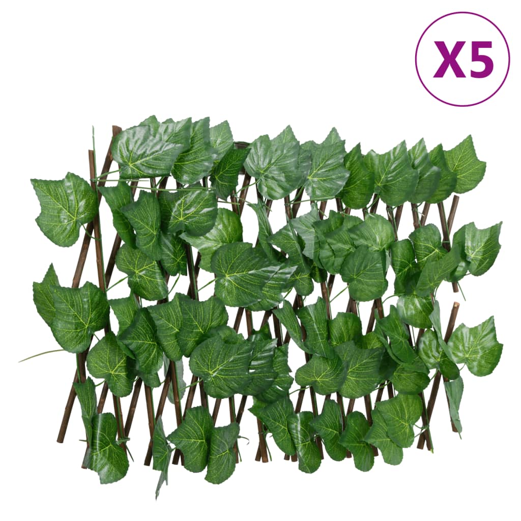 Vidaxl Planta Artificial Grape Leak Latwerk 5 PCS extensible 180x20 cm verde