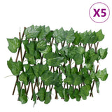 Vidaxx Kunstpflanze Weinblattspalier 5 Stk. ausziehbar 180x20 cm grün
