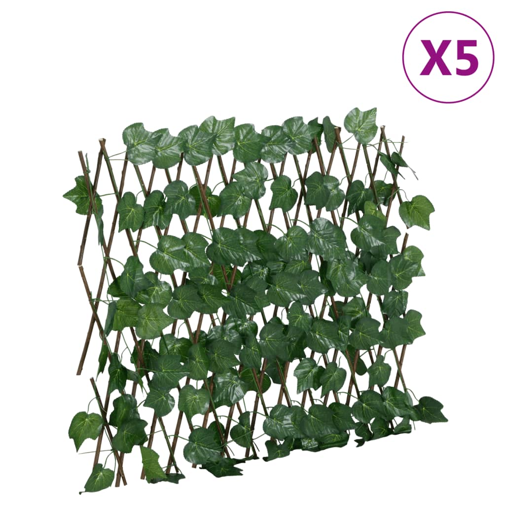 Vidaxl Artificial Plant Grape Leaf på lamellen Udvideligt 190x60 cm grøn