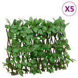 Vidaxx künstliche Efeupflanze am Spalier 5 Stück ausziehbar 180x30 cm grün