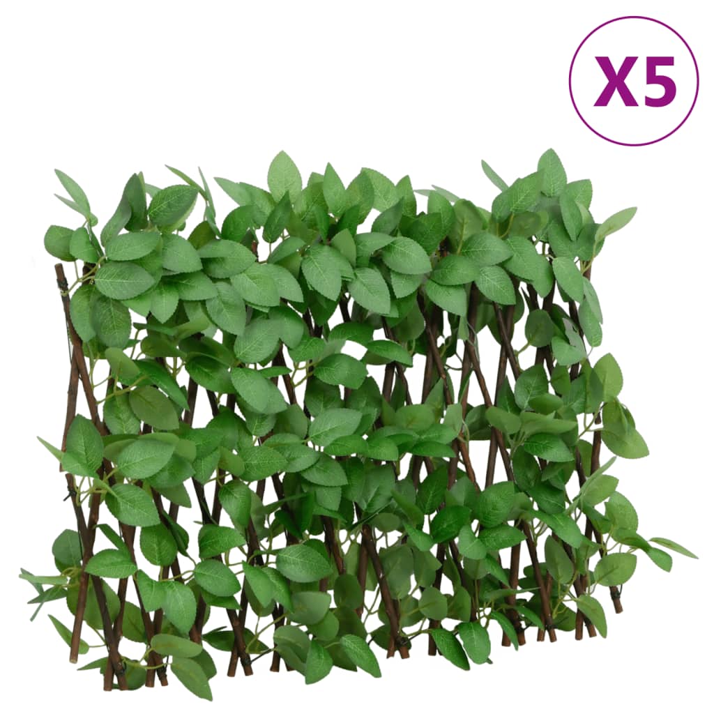 VIDAXL Künstliche Pflanze Ivy auf Latwerk 5 ST erstreckt sich um 180 x 30 cm Grün