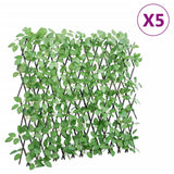 Vidaxx künstliche Efeupflanze am Spalier 5 Stück ausziehbar 180x65 cm grün