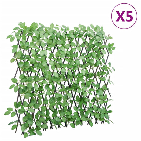 Vidaxx künstliche Efeupflanze am Spalier 5 Stück ausziehbar 180x65 cm grün