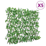 Vidaxx künstliche Efeupflanze am Spalier 5 Stück ausziehbar 186x30 cm grün