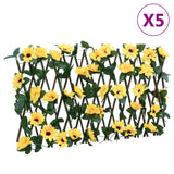 Vidaxl plante artificielle Ivy sur latwerk 5 pcs extensible 180x20 cm jaune