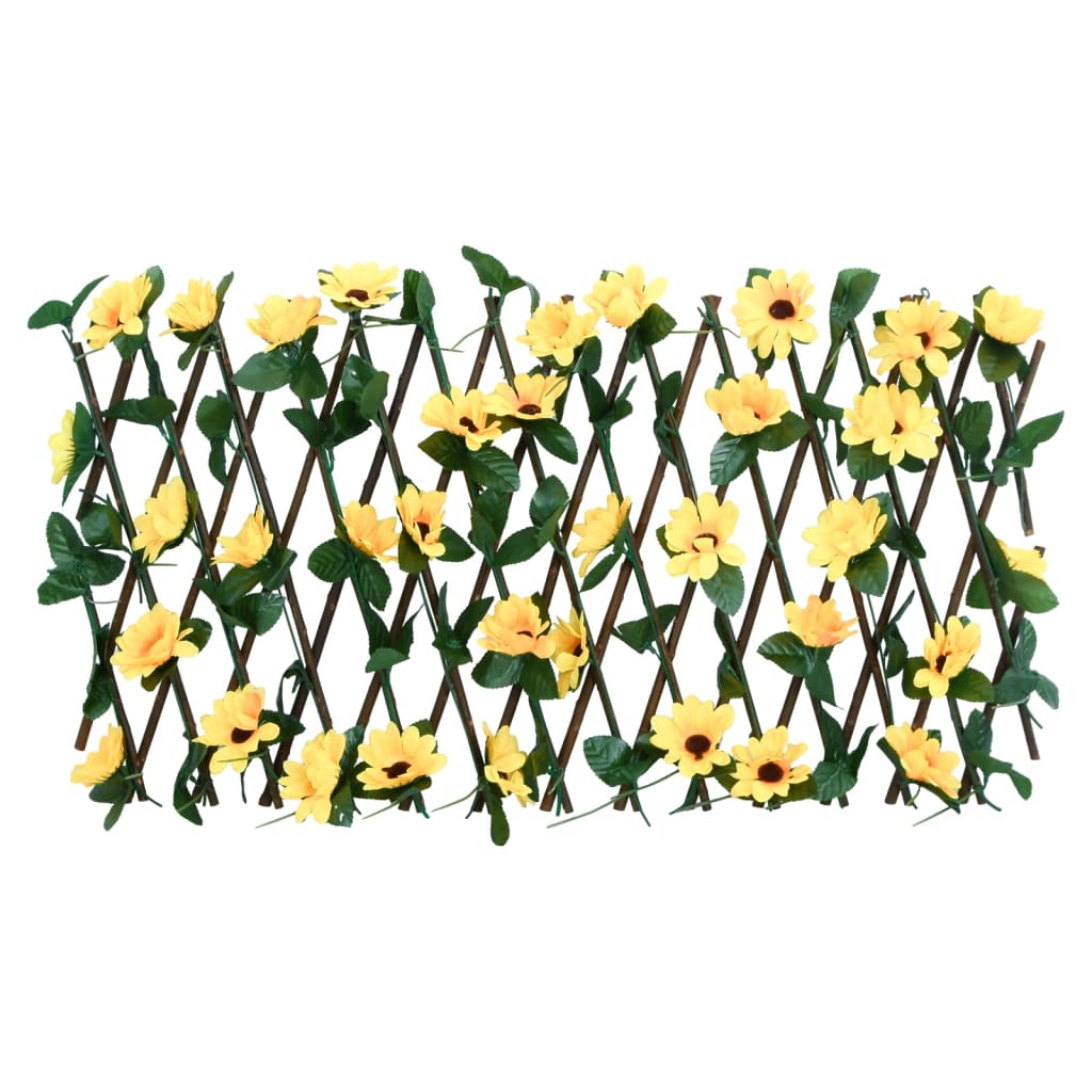 Vidaxx künstliche Efeupflanze am Spalier 5 Stück ausziehbar 180x20 cm gelb
