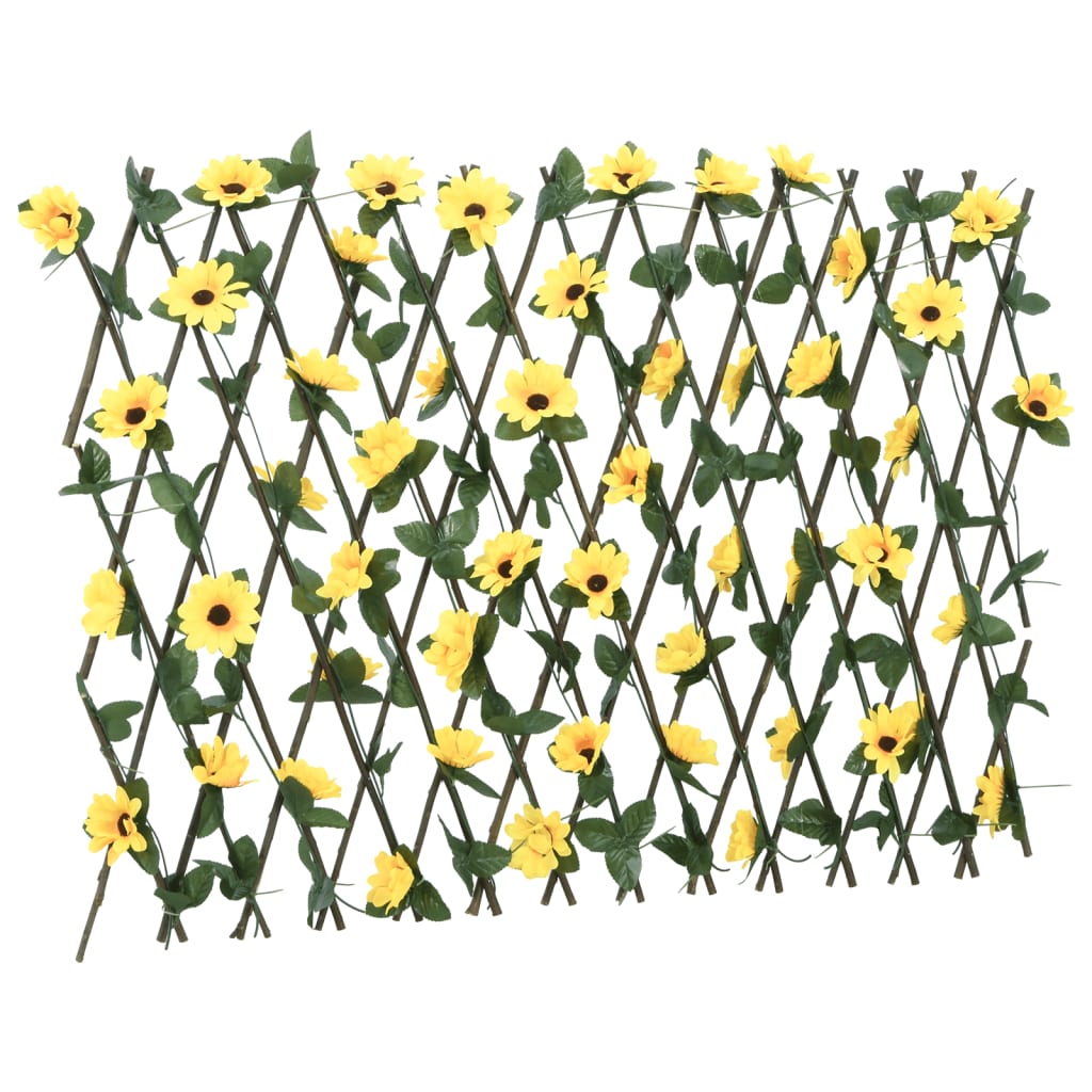 Vidaxx künstliche Efeupflanze am Spalier ausziehbar 180x60 cm gelb
