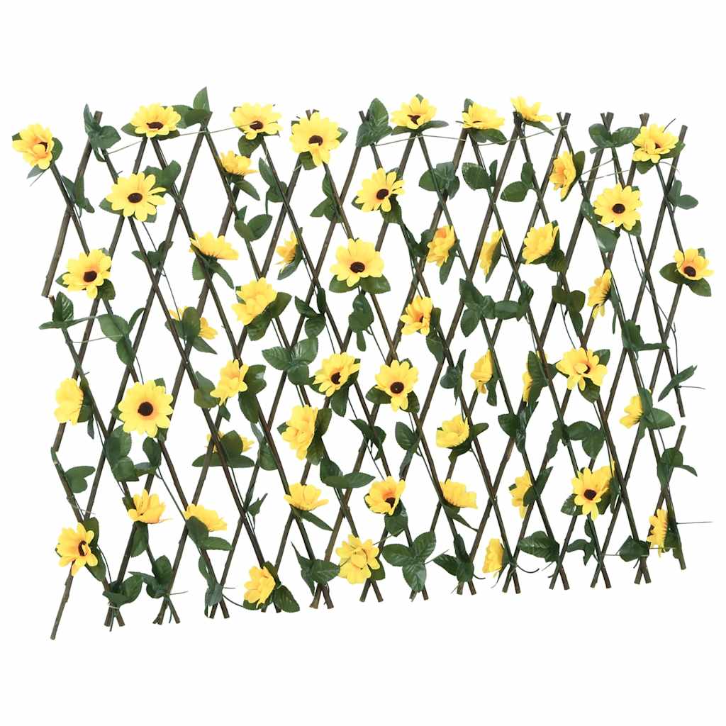 Vidaxx künstliche Efeupflanze am Spalier 5 Stück ausziehbar 180x60 cm gelb