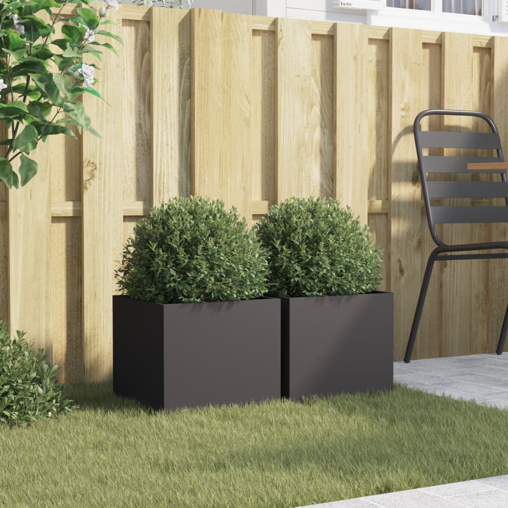 Vidaxl Planters 2 St 32x30x29 cm stål svart