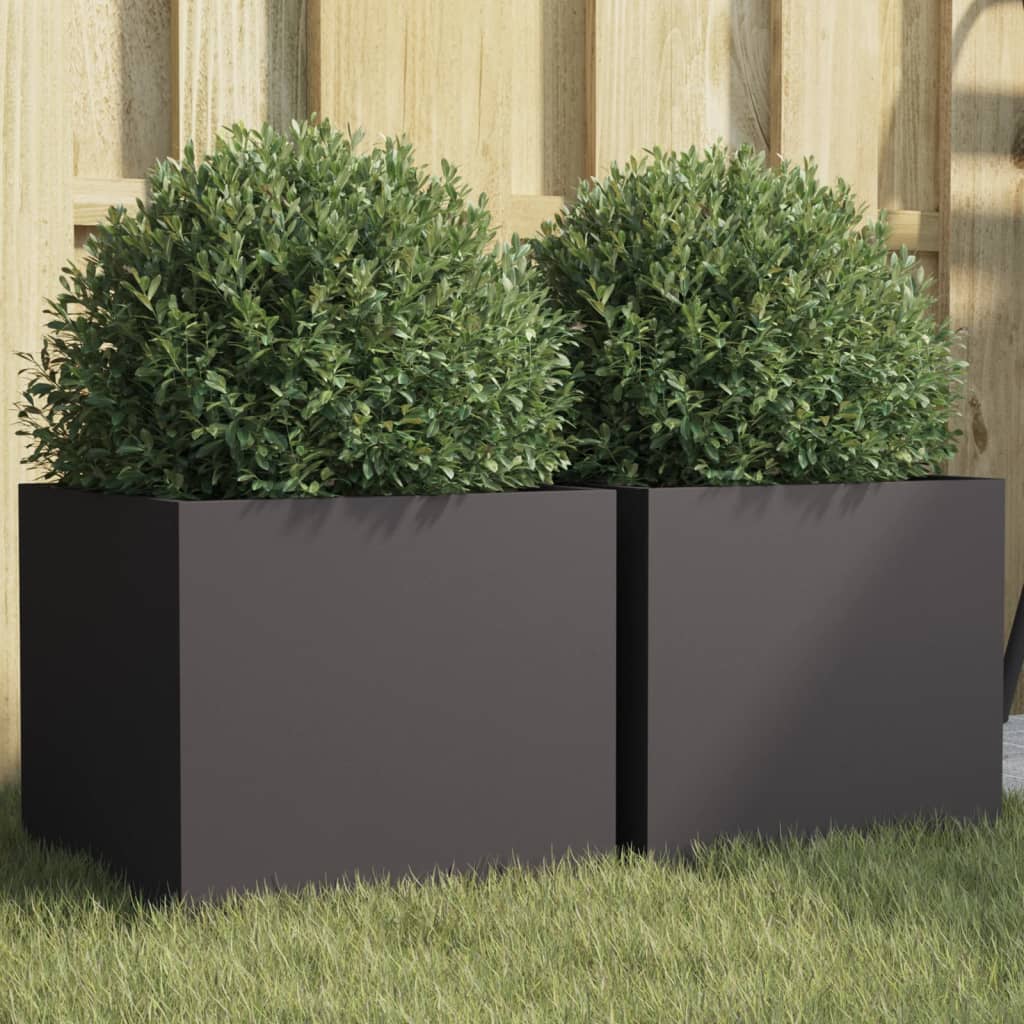 Vidaxl Planters 2 ST 32x30x29 cm stalowa czarna