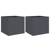 Vidaxl Planters 2 St 32x30x29 cm stålantrasitt -farget