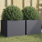 Vidaxl Planters 2 a 32x30X29 cm Steel anstracit -koréiert