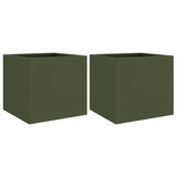 Vidaxl Planters 2 32x30X29 cm Stat Oliven gréng