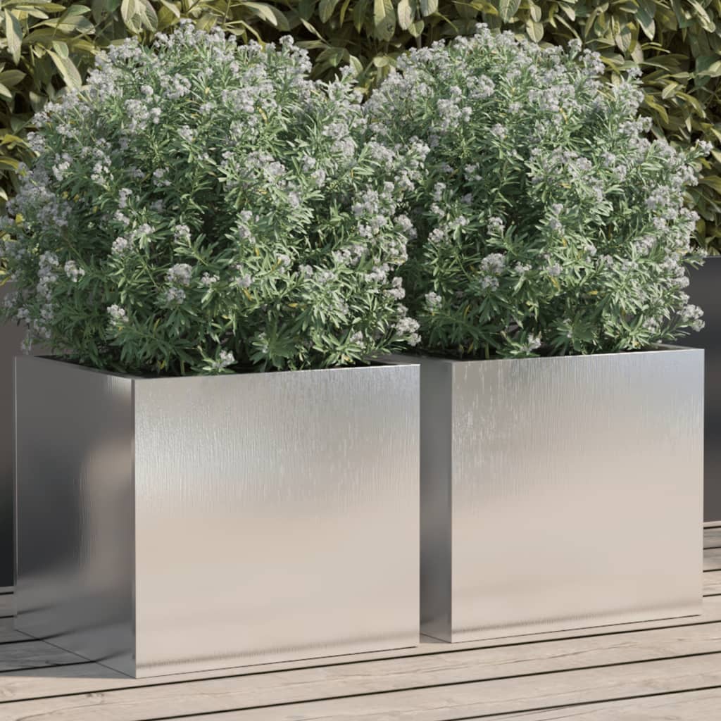 Vidaxl Planters 2 ST 32X30X29 CM Rostfritt stål Silverfärgat