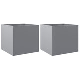 Vidaxl Planters 2 St 32x30x29 cm pocinkano jekleno srebrno barvo