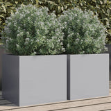 Vidaxl Planters 2 a 32x30x29 cm galvaniséiert Stol Sëlwerfaarf