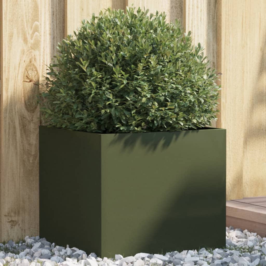 Vidaxl Planning Box 42x40x39 cm de acero oliva verde