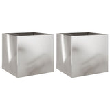 Vidaxx Pflanzgefäße 2 Stk. 42x40x39 cm Edelstahl silberfarben