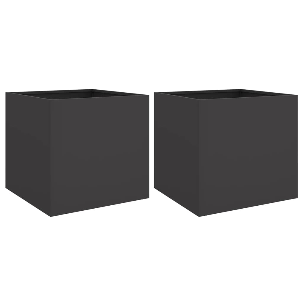 Vidaxl Planters 2 ST 49X47X46 CM STEL STAL Black