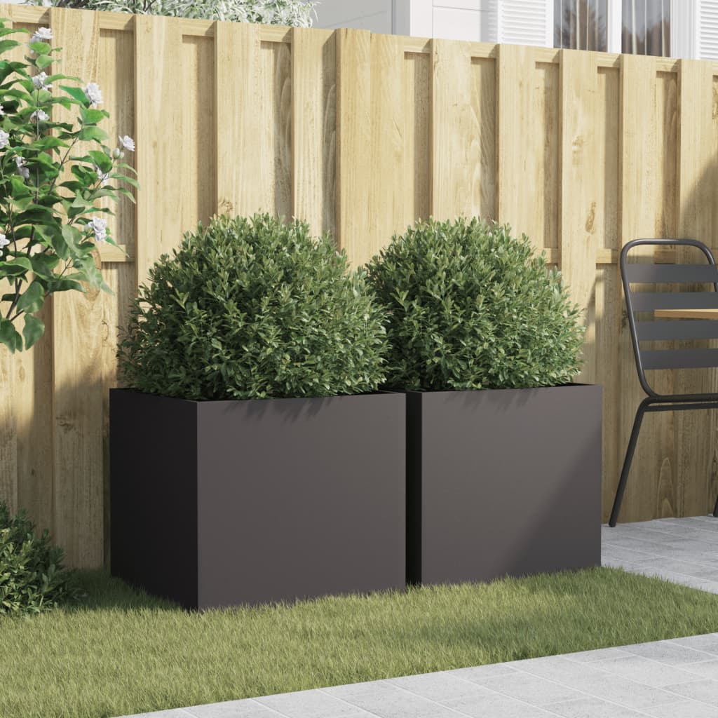 Vidaxl Planters 2 St 49x47x46 cm stål svart