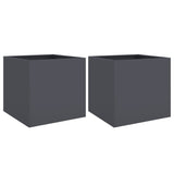 Vidaxl Planters 2 ST 49x47x46 cm Anthracite en acier -colore