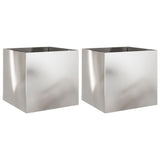 Vidaxx Pflanzgefäße 2 Stk. 49x47x46 cm Edelstahl silberfarben