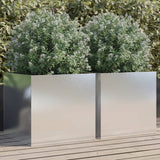 Vidaxx Pflanzgefäße 2 Stk. 49x47x46 cm Edelstahl silberfarben