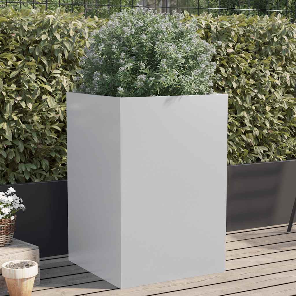 Vidaxx Pflanzgefäß 52x48x75 cm verzinkter Stahl silberfarben