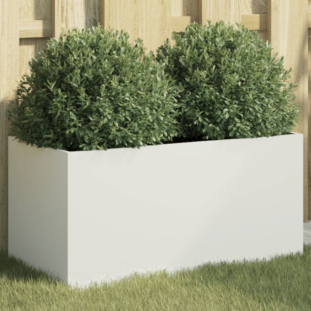 Vidaxx Pflanzgefäß 62x30x29 cm Stahl weiß