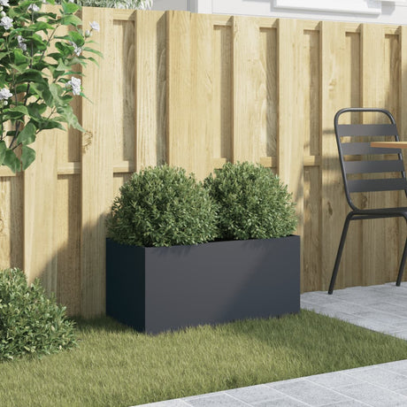 Vidaxx Pflanzgefäß 62x30x29 cm Stahl Anthrazit