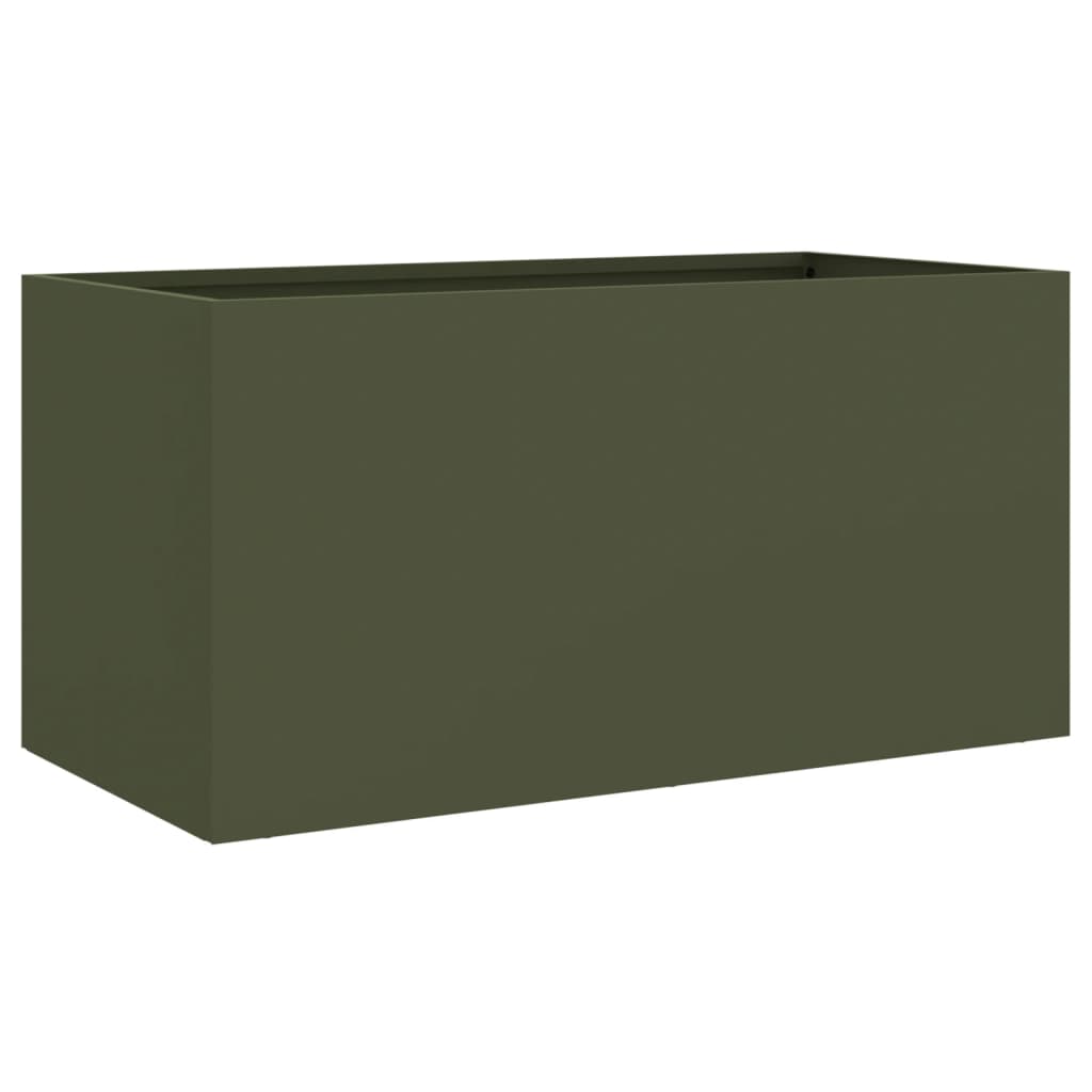 VidaXL Planter 62x30x29 cm steel olive green