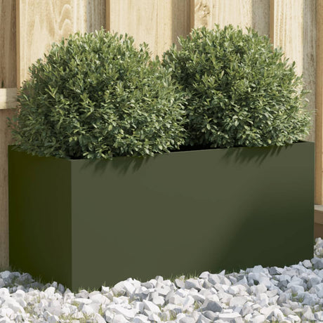 Vidaxx Pflanzgefäß 62x30x29 cm Stahl olivgrün