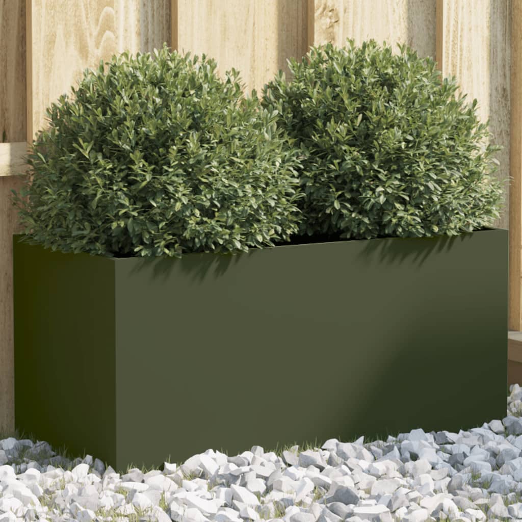 Vidaxl Planter 62x30X29 cm Stat Oliven gréng