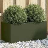 Plantador Vidaxl 62x30x29 cm de acero verde de acero verde