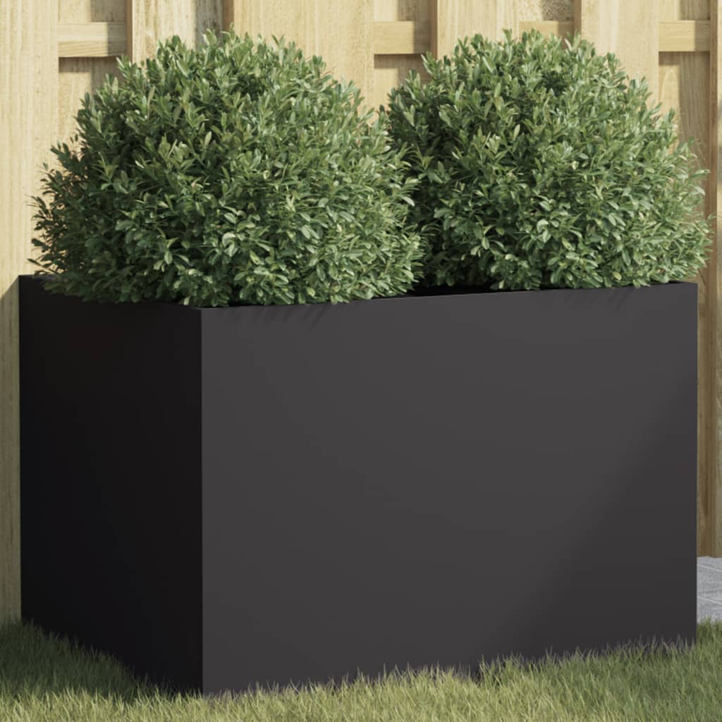 Vidaxx Pflanzgefäß 62x47x46 cm Stahl schwarz