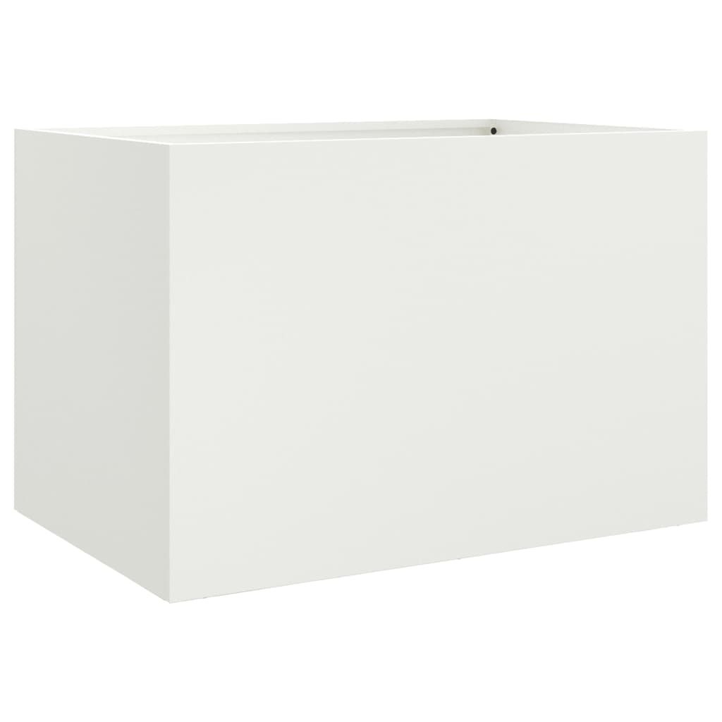 Vidaxx Pflanzgefäß 62x47x46 cm Stahl weiß