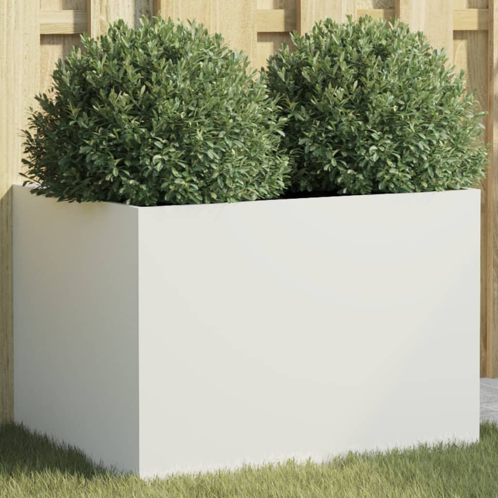 Vidaxl plantenbak 62x47x46 cm staal wit